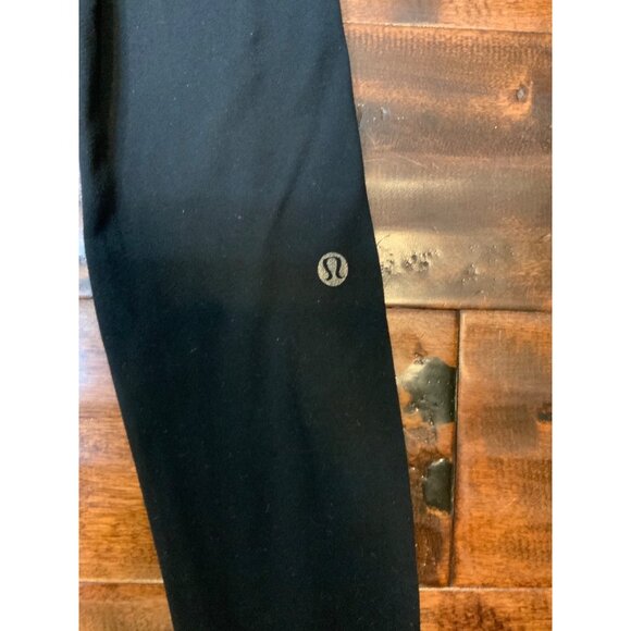 Lululemon Black Athletic Pants W/ Yellow, Blue & Green Striped Leggings, Size 4 - Picture 3 of 6